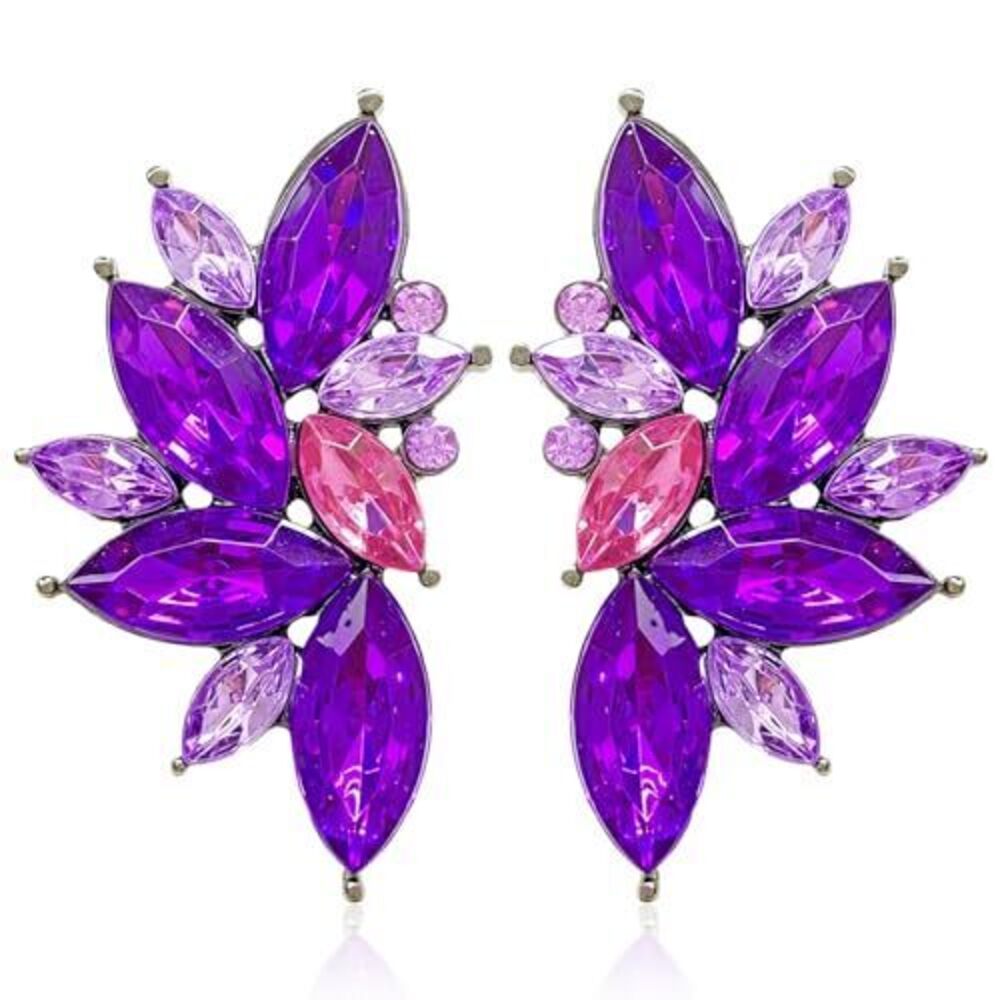 4332 Bohemian Statement Sparkly Colourful Fancy Rhinestone Crystal Flower